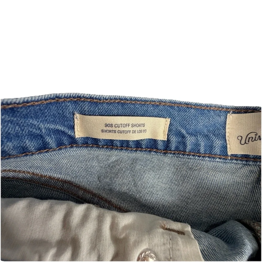 Universal Thread Shorts Women 10 Blue MidRise Baggy 90s Distressed Denim Raw Hem